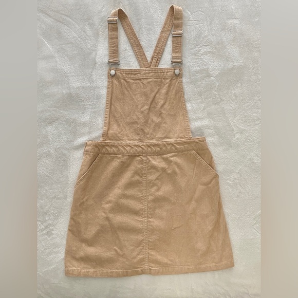 H&M | Dresses | Corduroy Overall Dress Color Beige Size Hm | Poshmark